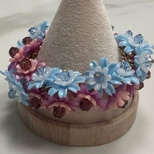 DANNY POLLAK - Pink, Purple, and Blue Whimsical Floral Bracelet